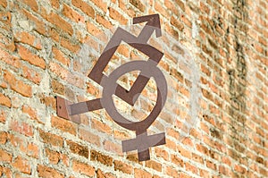 Symbol iron of male and female