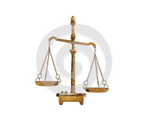 Symbol of justice  - gold vintage scales