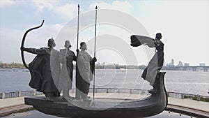 Symbol of Kyiv, Ukraine - a monument to the founders of the city