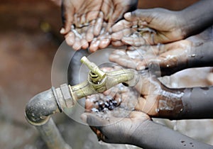 Symbol for Lack of Water in Africa - Scarsity Symbol. Water scar photo