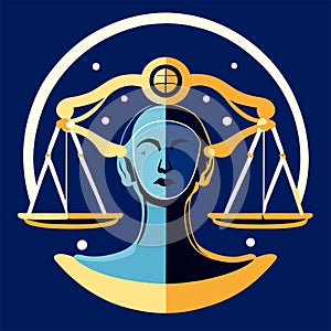 Symbol of law and justice. Libra zodiac sign. AI generated