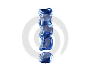 Symbol made of blue water like wavy liquid
