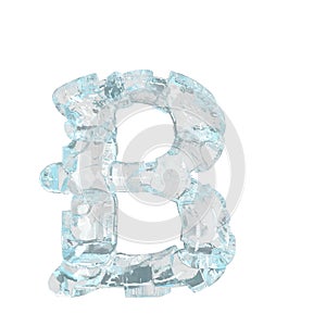 Symbol made of broken ice. letter b