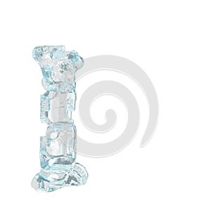 Symbol made of broken ice. letter i