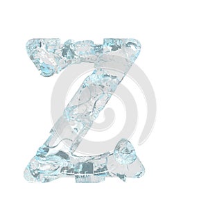 Symbol made of broken ice. letter z
