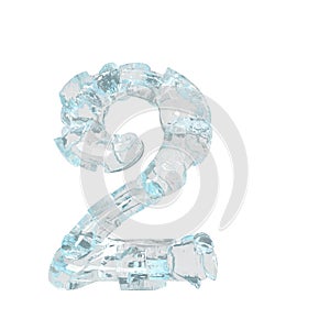 Symbol made of broken ice. number 2