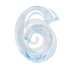 Symbol made of ice. number 6