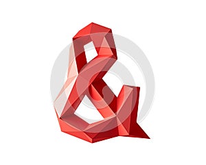 Symbol made of low poly red material