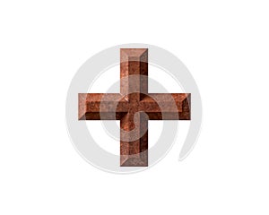 Symbol made of rusty metal