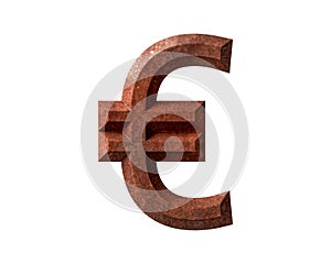 Symbol made of rusty metal