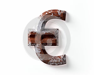 Symbol made of rusty metal