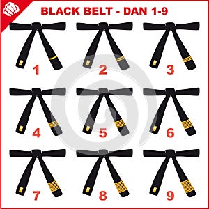 Symbol Martial arts- Black belts.