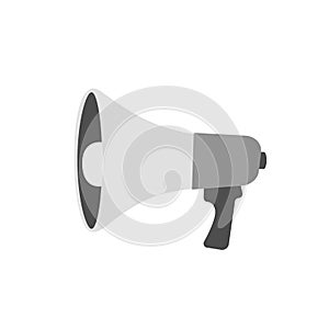 Symbol of megaphone. Black icon of loudspeaker. Concept of news, announce, propaganda, promotion, broadcast, media