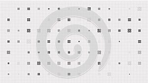 Symbol of Microsoft logo animation loop. Seamless pattern background. small windows icons slowly blink on grid. white