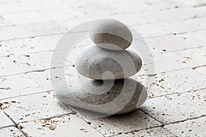 Symbol of mindfulness, balance and meditation over limestone, copy space