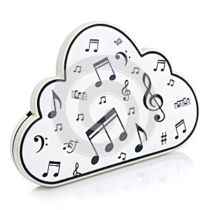 Music cloud audio isolated on white background