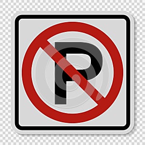 symbol No Parking Sign on transparent background