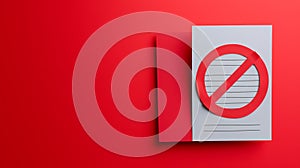 The symbol of no plagiarism on a paper, enforcing the commitment to intellectual honesty and originality