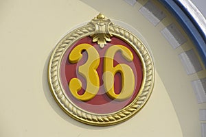symbol of the number thirty-six or thirty-sixth