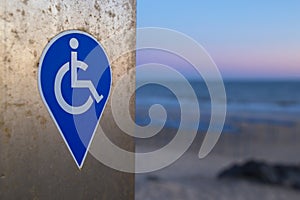 Symbol for people with disability adapted devices photo