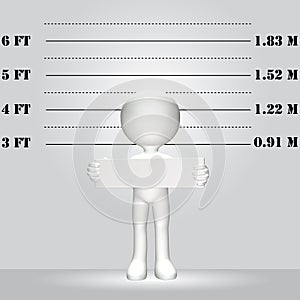 Symbol Person 3D WANTED lineup mugshot photo