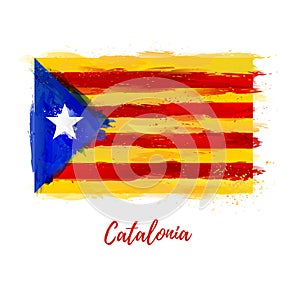 Symbol, poster, banner Catalonia. Flag of Catalonia