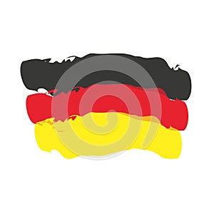 Symbol, poster, banner Germany. Map of Germany with the decoration of the national flag. Style watercolor drawing. Germany map