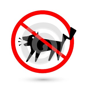 Symbol prohibited dogs barking, no barking Isolated on White Background