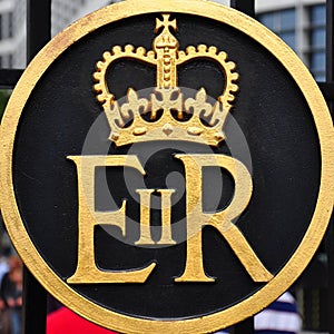 Symbol of Queen Elizabeth II Regina