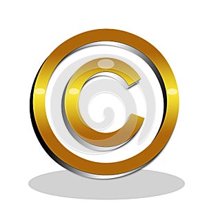 The symbol that refers to Copyright, which means copyright. photo