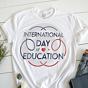 International day of education symbol isolated on white background photo