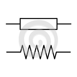 Symbol resistor, the electrical resistance of the black lines