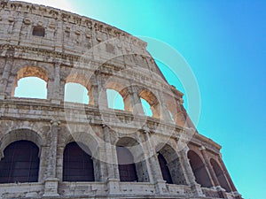 Symbol of Rome and Italy. Coliseum Colosseum Ancient Roman famous landmark