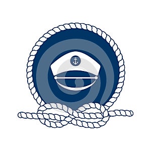 Symbol of sailors, sail, cruise and sea. Vector.