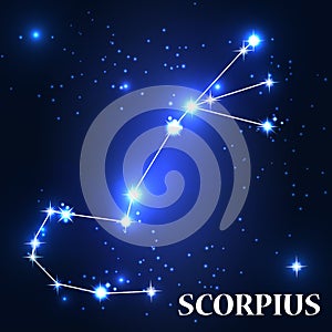 Symbol. Scorpius Zodiac Sign. Vector Illustration