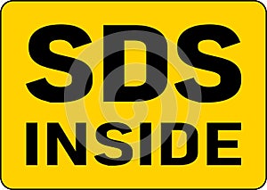 Symbol SDS Inside Sign On White Background