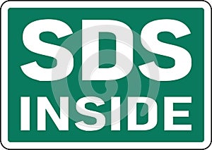 Symbol SDS Inside Sign On White Background