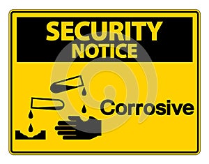 symbol Security notice Corrosive Symbol Sign on white background,Vector illustration