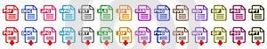 Symbol set  file formats, file extensions diverse icons set isolated - vector photo