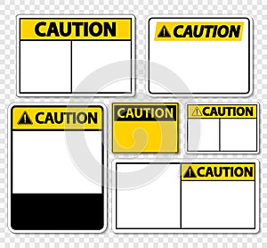 symbol set symbol caution sign label on transparent background