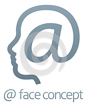 At Symbol Sign Face Concept