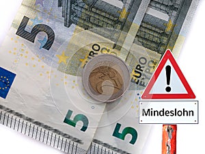Symbol sign minimum wage in Germany