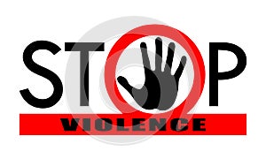 Symbol or sign stop violence