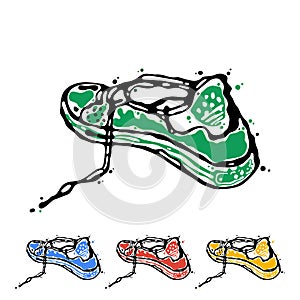 Symbol of sports shoes. Logo for running.