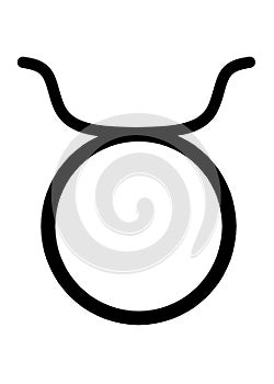 The symbol of Taurus set against a white backdrop photo