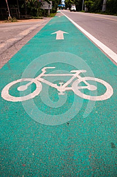 Symbol to indicate the road for bicycles.please share the road for bike.