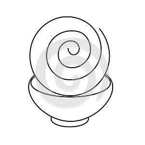 Symbol of traditional Indian dish chakli. Sign, logo illustration. Vector graphics