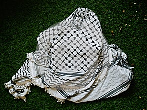 Symbol. Typical scarf of the Palestinian people. kufiya