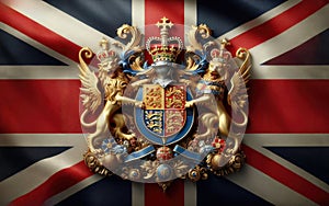 The symbol of the United Kingdom. Emblem with the Great Britain flag