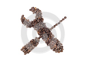 Symbol of utility made with a coffee beans